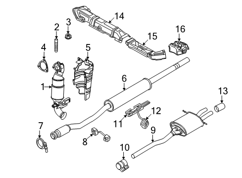 2007 Mini Cooper Exhaust Components Bracket For Rear Silencer, Left Diagram for 18302755167