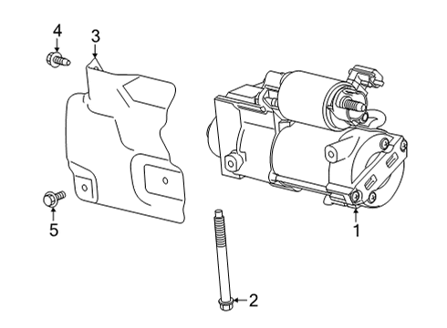 2022 Chevrolet Tahoe Starter Heat Shield Diagram for 12692523