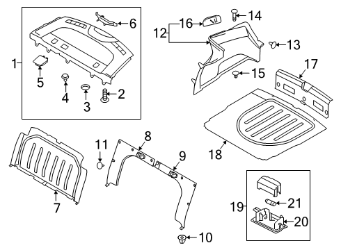 2021 Kia Forte Interior Trim - Rear Body Trim-Partition Side Diagram for 85788M7000WK
