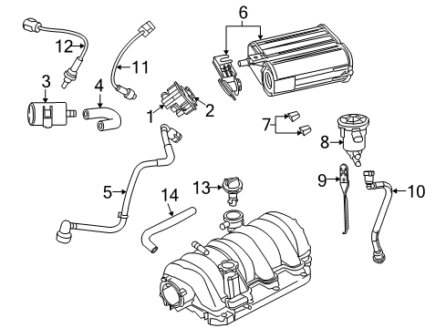 2010 Dodge Challenger Emission Components Tube-Fuel Vapor Diagram for 68047023AA