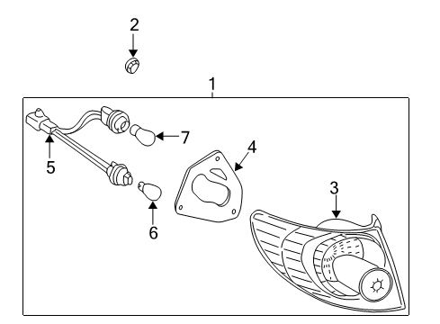 2004 Toyota Corolla Combination Lamps Socket & Wire Diagram for 8155502200