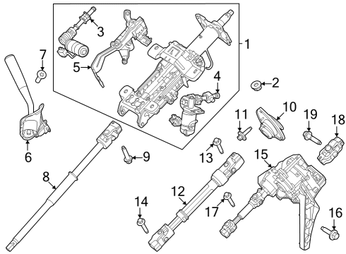 Steering Column & Wheel, Steering Gear & Linkage Rear Shroud Nut Diagram for W520102S437