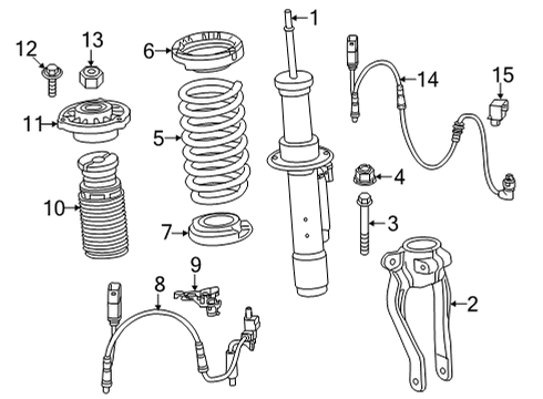 2020 BMW 840i xDrive Gran Coupe Struts & Components - Front Adapter Cable Vdc, Left Diagram for 37106869073