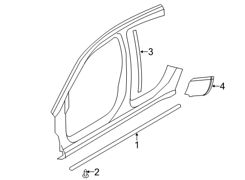 2012 Chrysler 200 Exterior Trim - Pillars, Rocker & Floor Film-Anti-Chip Diagram for 68217198AA