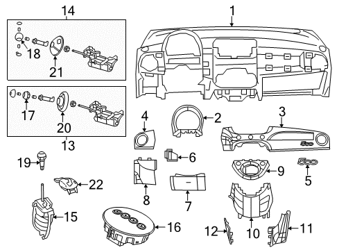 2012 Fiat 500 Instrument Panel Cover-Steering Column Diagram for 1RX99JD7AA
