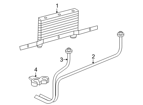 2007 GMC Sierra 1500 Trans Oil Cooler Auxiliary Fluid Cooler Inlet Line Diagram for 15779543