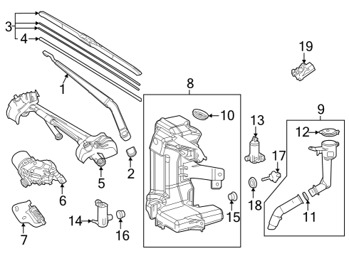 Wiper & Washer Components Washer Hose Diagram for 9044606013