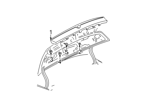 1998 Cadillac Seville High Mount Lamps Lamp Asm-High Mount Stop (Primed) Diagram for 25722742