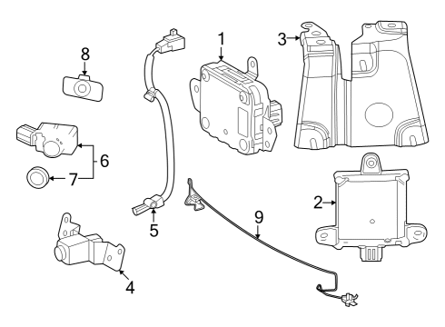 Electrical Components - Front Bumper RETAINER, ULTRASONIC Diagram for 893480E550