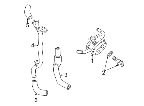 2005 Toyota Sequoia Engine Oil Cooler Cooler Pipe Diagram for 157670F010