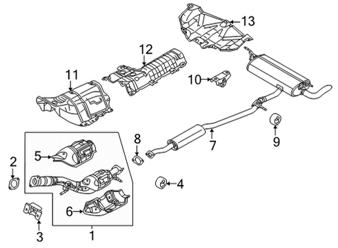 2021 Nissan Rogue Exhaust Components SHROUD-Catalyst Converter, Lower Diagram for 208516RA0A