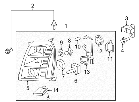 2008 Cadillac Escalade Bulbs Fog Lamp Bulb Diagram for 10346260