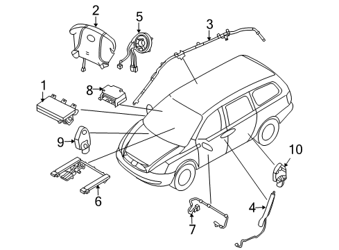 2007 Hyundai Entourage Air Bag Components STPS Assembly-Front Seat, LH Diagram for 889714D500