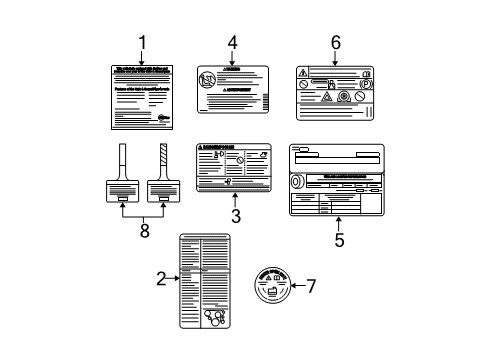 2005 Chevrolet Colorado Information Labels AC Label Diagram for 15125203