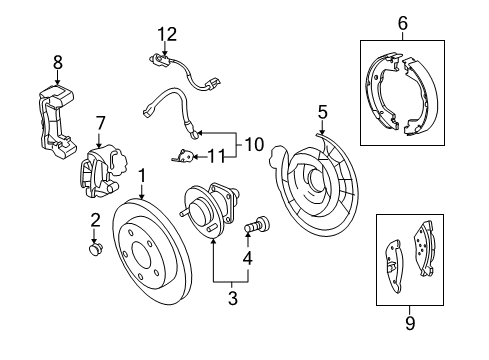 2010 Chevrolet Equinox Brake Components Front Pads Diagram for 13237753