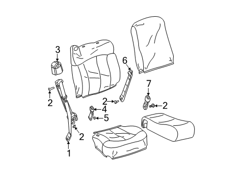 1999 GMC Sierra 2500 Seat Belt Belt & Retractor Diagram for 88935202
