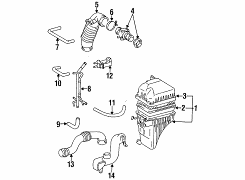 1997 Toyota Previa Filters Hose Clamp Diagram for 9611130800