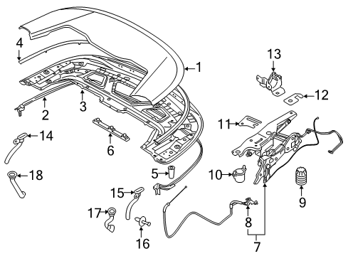 2020 BMW 230i xDrive Storage Compartment Cover Stop Buffer Diagram for 51177166399