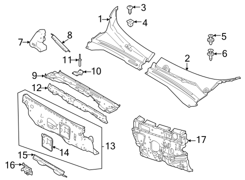 Cowl PANEL-COWL AND PLENUM Diagram for 68609989AA