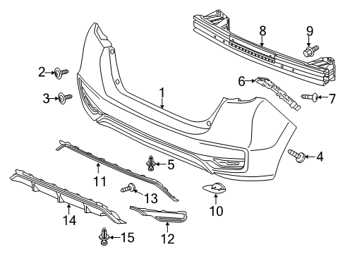 1997 Kia Sportage Rear Bumper Spacer, R. RR. Bumper Side Diagram for 71593T5AJ50