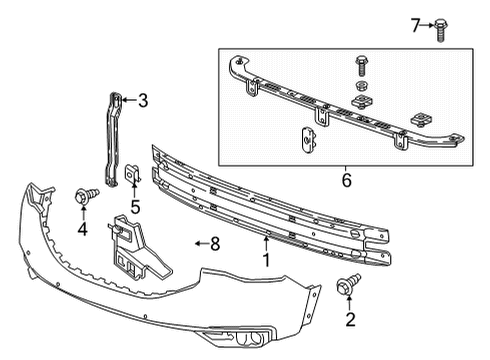 Bumper & Components - Front Center Brace Diagram for 84255083