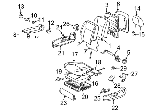 2004 Toyota Sienna Heated Seats Armrest Diagram for 72810AE040B1