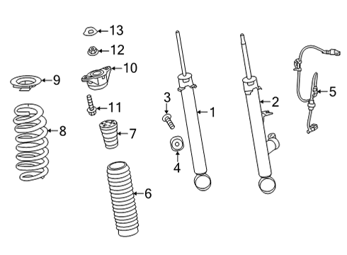 2021 Acura TLX Struts & Components - Rear Sub-Harness, Right Rear Diagram for 52650TGVA03