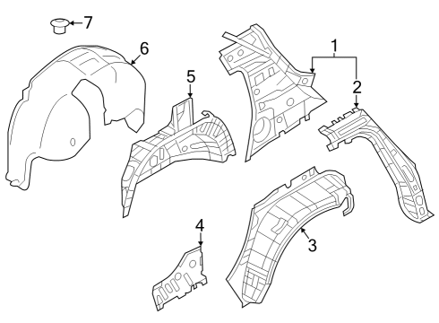 2018 Nissan Leaf Inner Structure - Quarter Panel Protector-Rear Wheel House, RH Diagram for 767485SA0A