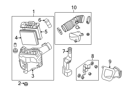 2007 Nissan 350Z Filters Duct Assembly-Air Diagram for 16554EV10B
