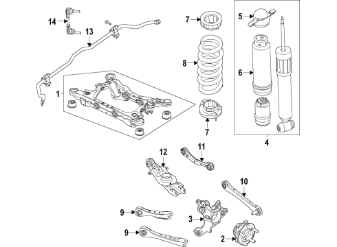 2022 Ford Mustang Mach-E Rear Suspension, Lower Control Arm, Upper Control Arm, Ride Control, Stabilizer Bar, Suspension Components BAR - STABILIZER Diagram for LK9Z5A772B