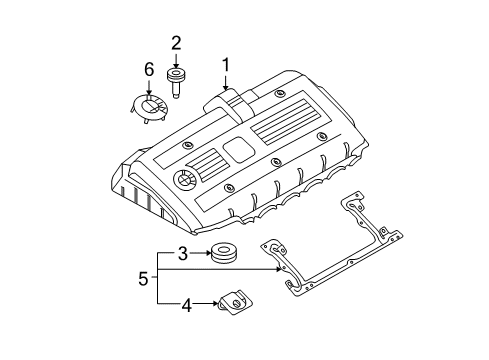 2007 BMW 530i Engine Appearance Cover Body Nut Diagram for 11127534165