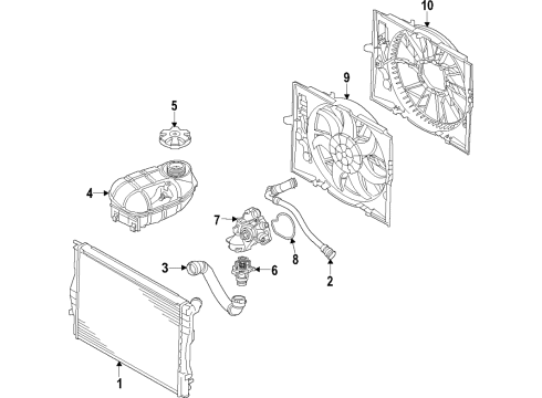 2015 BMW M3 Cooling System, Radiator, Water Pump, Cooling Fan Fan Shroud Diagram for 67327850474