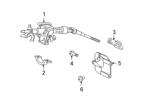 2008 Honda Ridgeline Steering Column & Wheel, Steering Gear & Linkage Column Assembly, Steering Diagram for 53200SJCA03