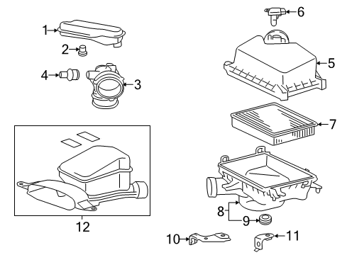 2013 Toyota Avalon Filters Bracket, Air Cleaner Diagram for 171190V030