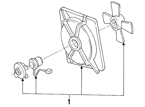 1992 Toyota Camry Cooling System, Radiator, Water Pump, Cooling Fan Fan Assembly Diagram for 8859033010