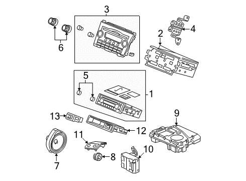 2008 Honda CR-V Sound System Bracket, R. Radio Diagram for 77255SWAA00