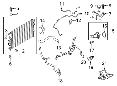 2020 Ford Fusion Radiator & Components Hose Assembly Diagram for GR2Z18472A