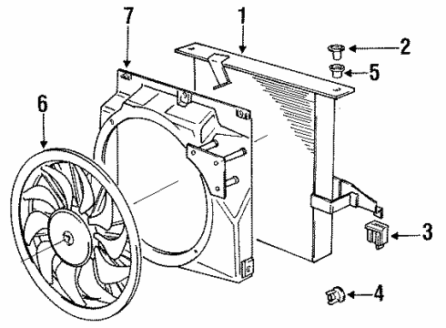 1993 BMW 318i A/C Condenser Condenser, Air Conditioning Diagram for 64531385165