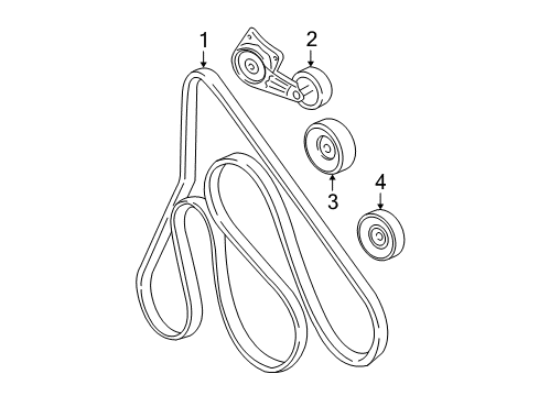 2002 Mercury Mountaineer Belts & Pulleys Serpentine Belt Diagram for 4L2Z8620A