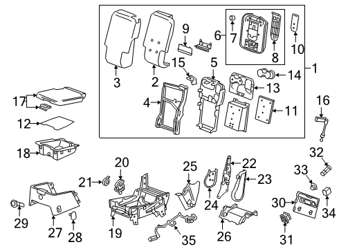 Front Seat Components Latch Diagram for 84963621