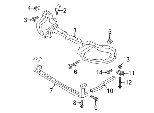2018 Ford Escape Radiator Support Upper Reinforcement Upper Bracket Diagram for EJ7Z16054A