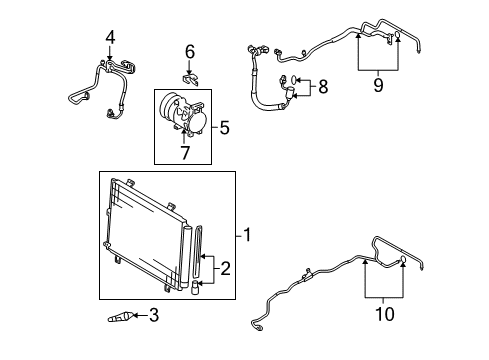 2010 Toyota Highlander A/C Condenser, Compressor & Lines Suction Hose Diagram for 8870448140