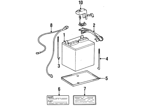 1998 Toyota Tercel Battery Clamp, Battery Hold Down Diagram for 7440416180