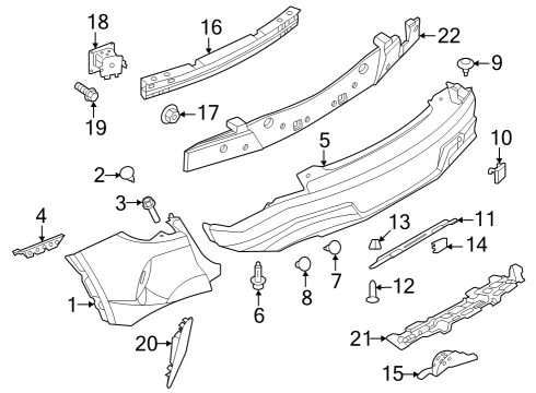 Bumper & Components - Rear Clip-Trim Diagram for 0155305053