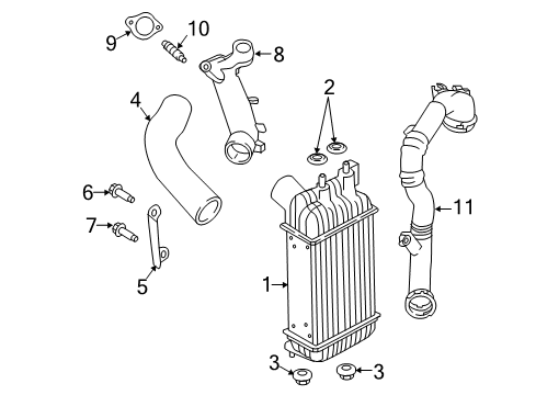 2018 Nissan Sentra Intercooler Stud Diagram for 0823382010