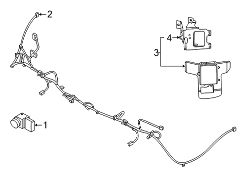 2021 Kia K5 Electrical Components - Rear Bumper Wiring Harness-Rr Bu Diagram for 91880L3010
