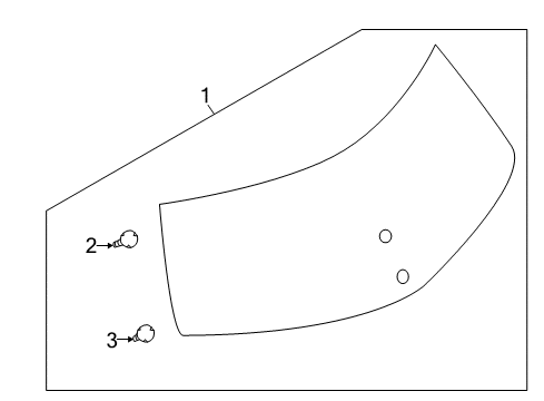 2012 Nissan Leaf Lift Gate - Glass & Hardware Spacer Diagram for 903563NA0B