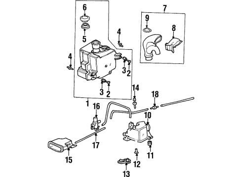 1997 Acura CL Air Intake Tank, Vacuum Diagram for 36351P0HA01
