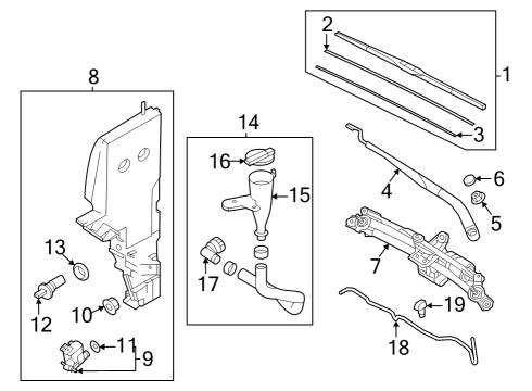 Wiper & Washer Components Rubber Assembly-WIPER Blade (PASSE Diagram for 98361AA000