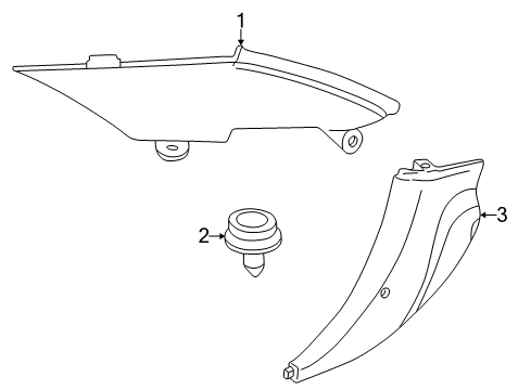 2000 BMW Z3 Interior Trim - Quarter Panels Trim Panel Column, Rear Right Diagram for 51138400152